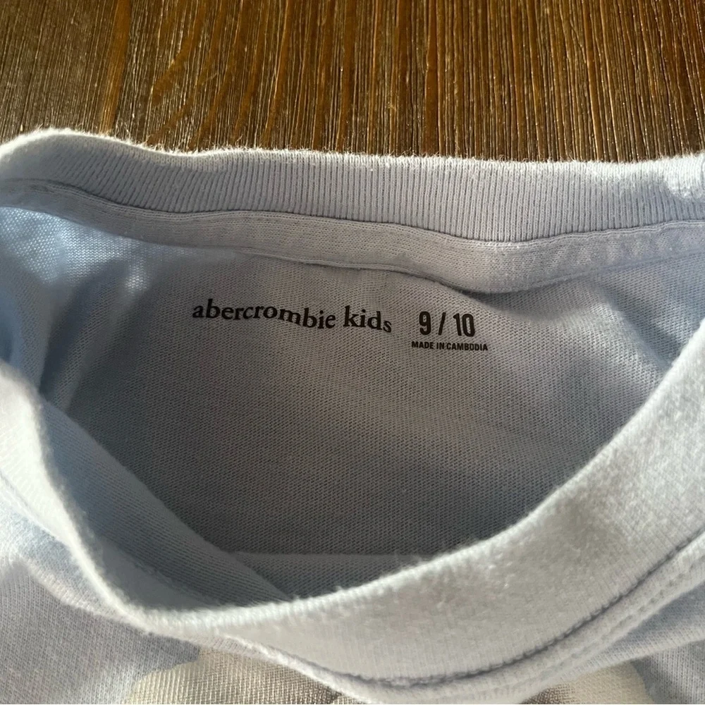 Abercrombie Kids Light Blue Tee with Monochrome Rose